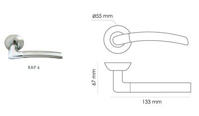 Дверная ручка на розетке Rucetti RAP 6 SN/CP- фото3