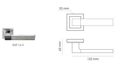 Дверная ручка на розетке Rucetti RAP 16-S SN/CP- фото3