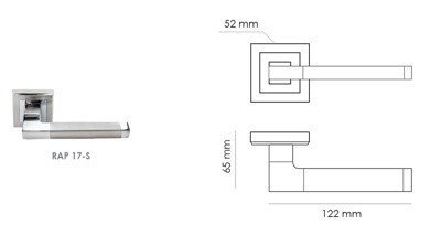 Дверная ручка на розетке Rucetti RAP 17-S SN/CP- фото3