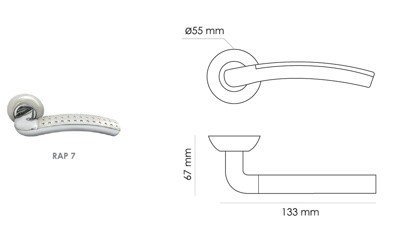 Дверная ручка на розетке Rucetti RAP 7 SN/CP- фото3