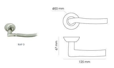 Дверная ручка на розетке Rucetti RAP 3 SN/CP- фото3